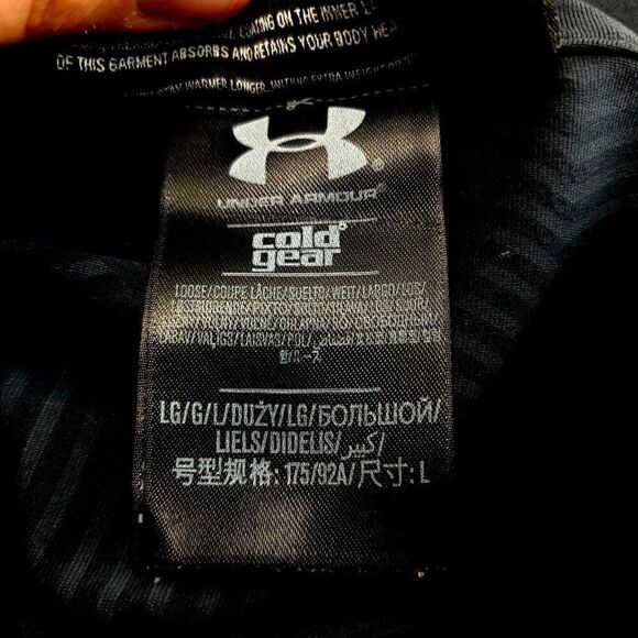 Under Armour Coldgear Infared Gray Orange‎ Striped 1/4 Zip Long Sleeve Large - Picture 9 of 15